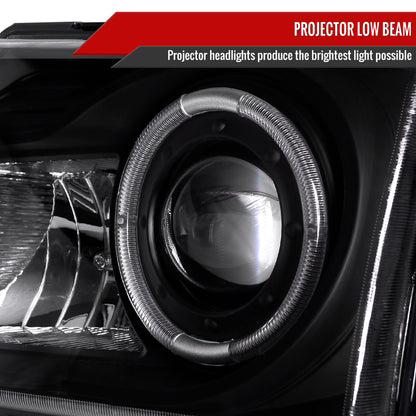 1998-2000 Ford Ranger Halo Projector Headlights (Matte Black Housing/Clear Lens)