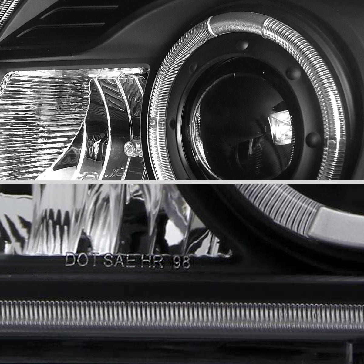 1998-2000 Ford Ranger Halo Projector Headlights (Matte Black Housing/Clear Lens)