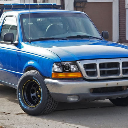 1998-2000 Ford Ranger Halo Projector Headlights (Matte Black Housing/Clear Lens)