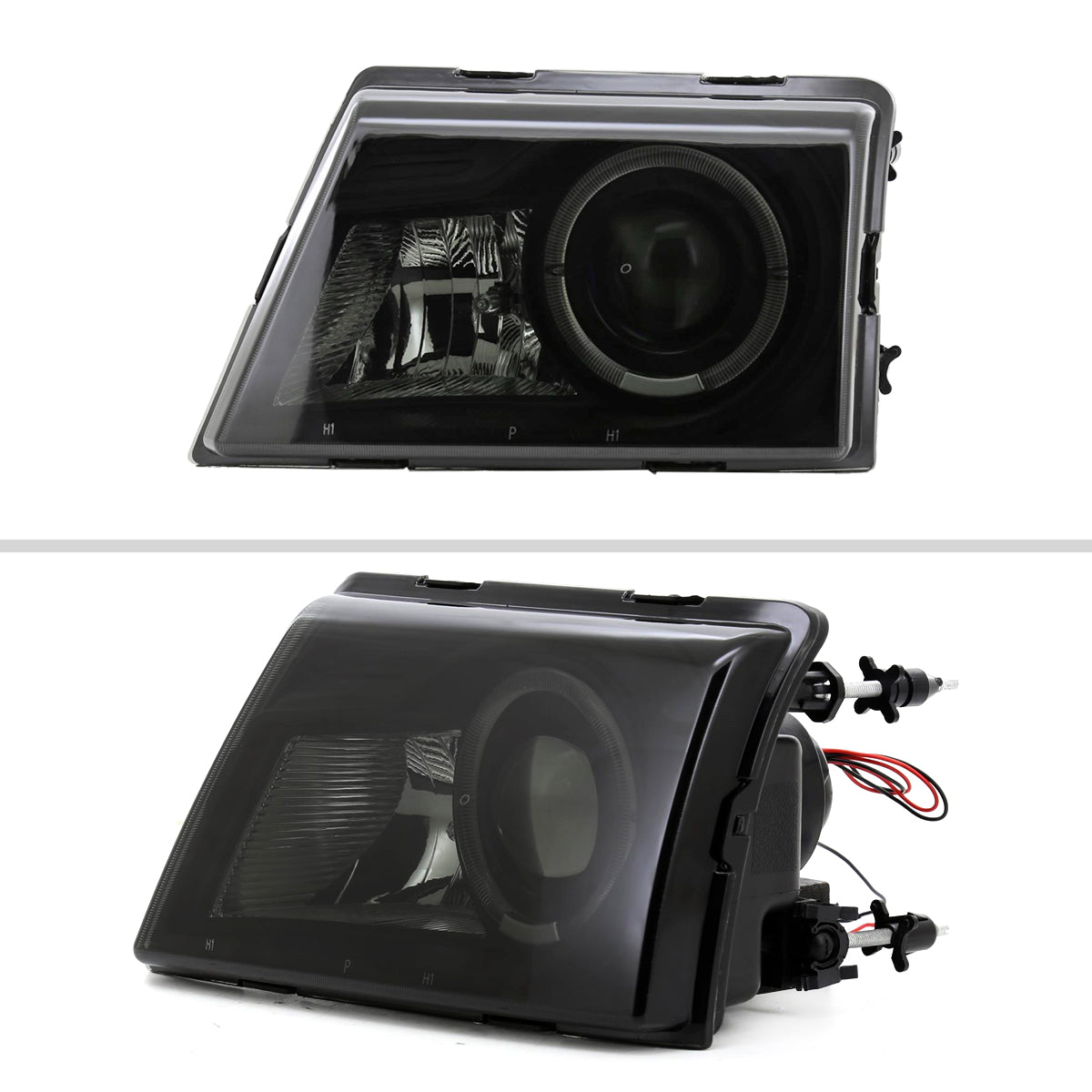 1998-2000 Ford Ranger Halo Projector Headlights (Black Housing/Smoked Lens)