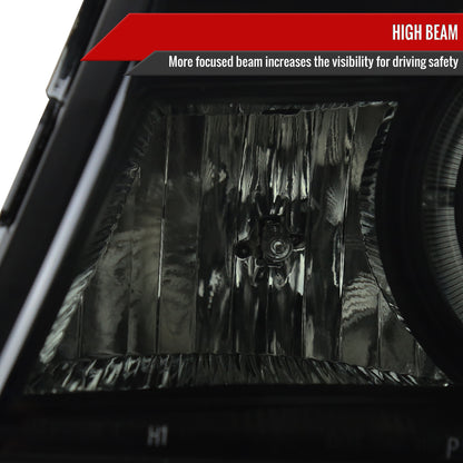 1998-2000 Ford Ranger Halo Projector Headlights (Black Housing/Smoked Lens)