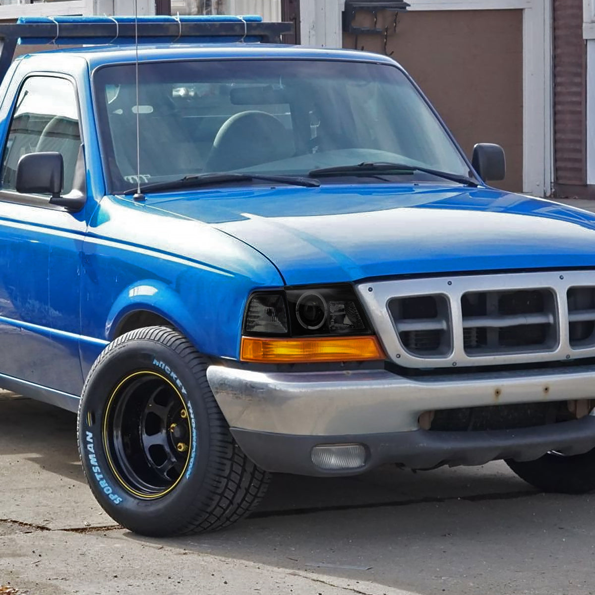 1998-2000 Ford Ranger Halo Projector Headlights (Black Housing/Smoked Lens)