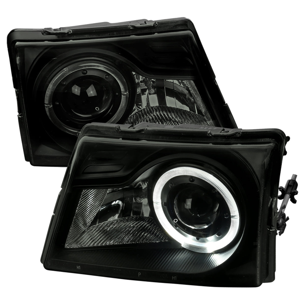 1998-2000 Ford Ranger Halo Projector Headlights (Black Housing/Smoked Lens)