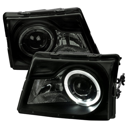 1998-2000 Ford Ranger Halo Projector Headlights (Black Housing/Smoked Lens)