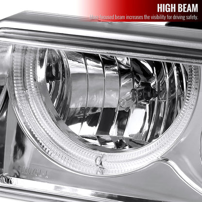 1998-2004 Chevrolet S10 Dual Halo Projector Headlights (Chrome Housing/Clear Lens)