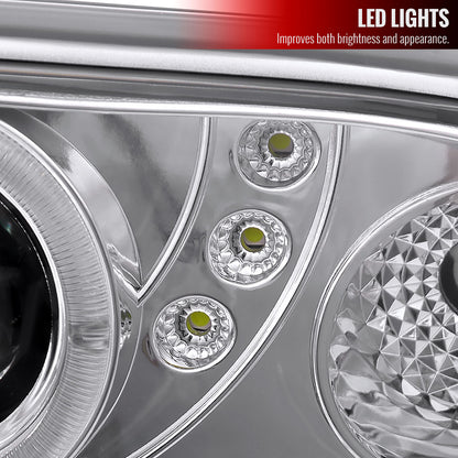 1998-2004 Chevrolet S10 Dual Halo Projector Headlights (Chrome Housing/Clear Lens)