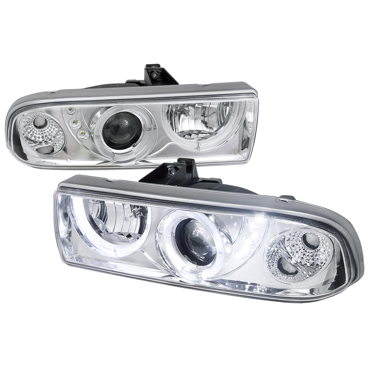 1998-2004 Chevrolet S10 Dual Halo Projector Headlights (Chrome Housing/Clear Lens)