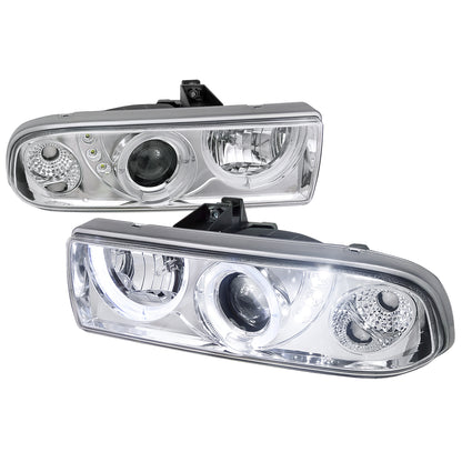 1998-2004 Chevrolet S10 Dual Halo Projector Headlights (Chrome Housing/Clear Lens)