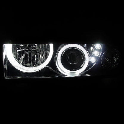 1998-2004 Chevrolet S10 Dual Halo Projector Headlights (Chrome Housing/Smoked Lens)