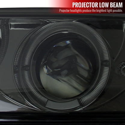 1998-2004 Chevrolet S10 Dual Halo Projector Headlights (Chrome Housing/Smoked Lens)