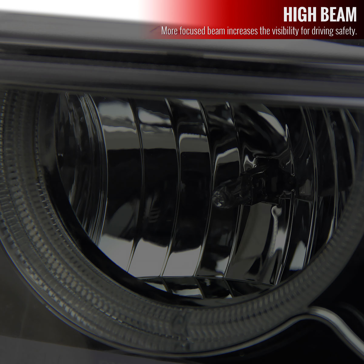 1998-2004 Chevrolet S10 Dual Halo Projector Headlights (Chrome Housing/Smoked Lens)