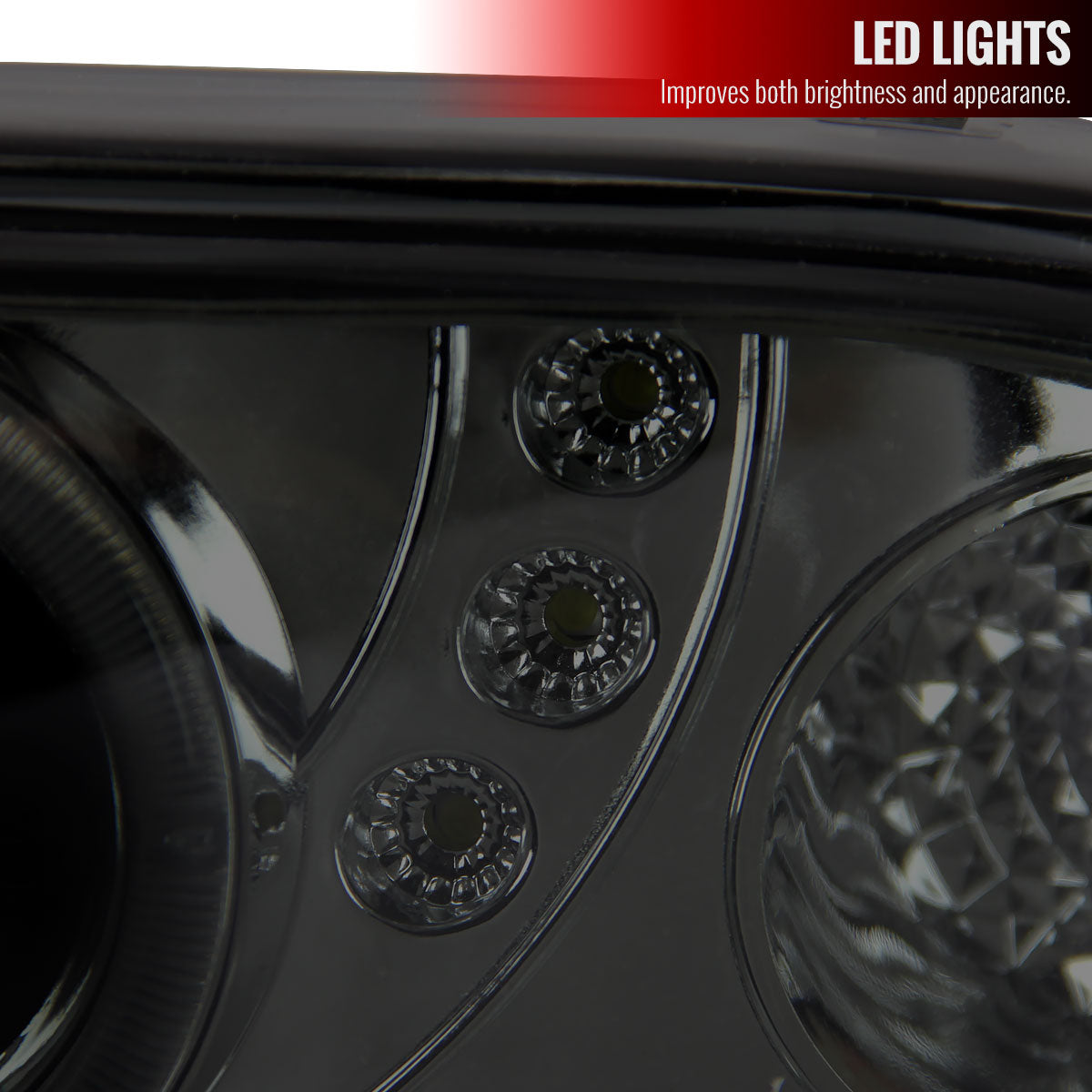 1998-2004 Chevrolet S10 Dual Halo Projector Headlights (Chrome Housing/Smoked Lens)