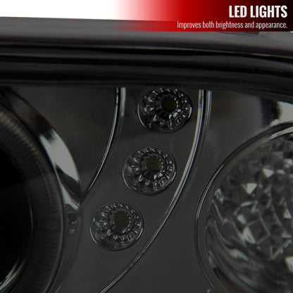 1998-2004 Chevrolet S10 Dual Halo Projector Headlights (Chrome Housing/Smoked Lens)