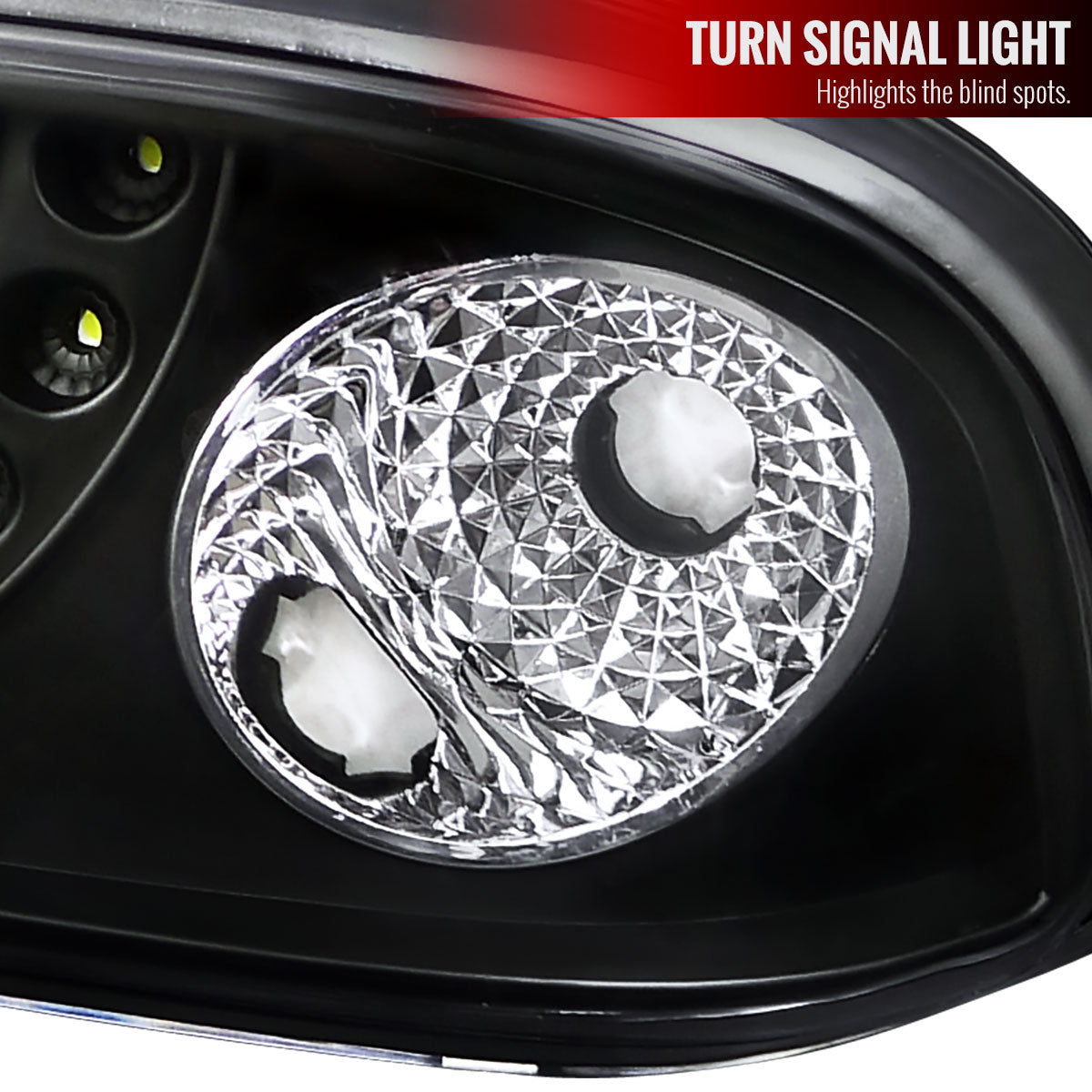 1998-2004 Chevrolet S10 Dual Halo Projector Headlights (Matte Black Housing/Clear Lens)