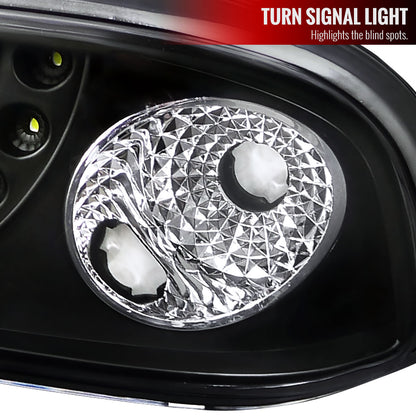 1998-2004 Chevrolet S10 Dual Halo Projector Headlights (Matte Black Housing/Clear Lens)