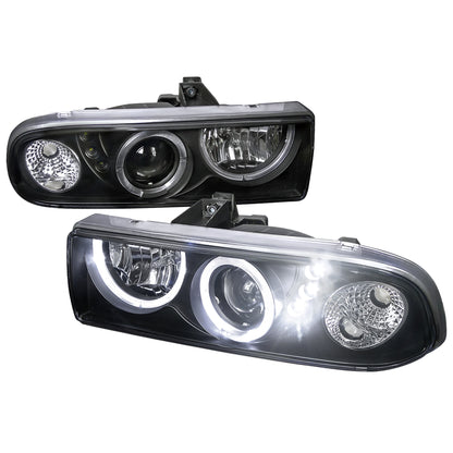 1998-2004 Chevrolet S10 Dual Halo Projector Headlights (Matte Black Housing/Clear Lens)