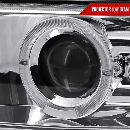1999-2002 Chevrolet Silverado/ 2000-2006 Tahoe Suburban Dual Halo Projector Headlights (Chrome Housing/Clear Lens)