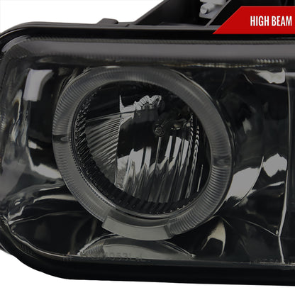 1999-2002 Chevrolet Silverado/ 2000-2006 Tahoe Suburban Dual Halo Projector Headlights (Chrome Housing/Smoked Lens)