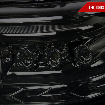 1999-2002 Chevrolet Silverado/ 2000-2006 Tahoe Suburban Dual Halo Projector Headlights (Chrome Housing/Smoked Lens)