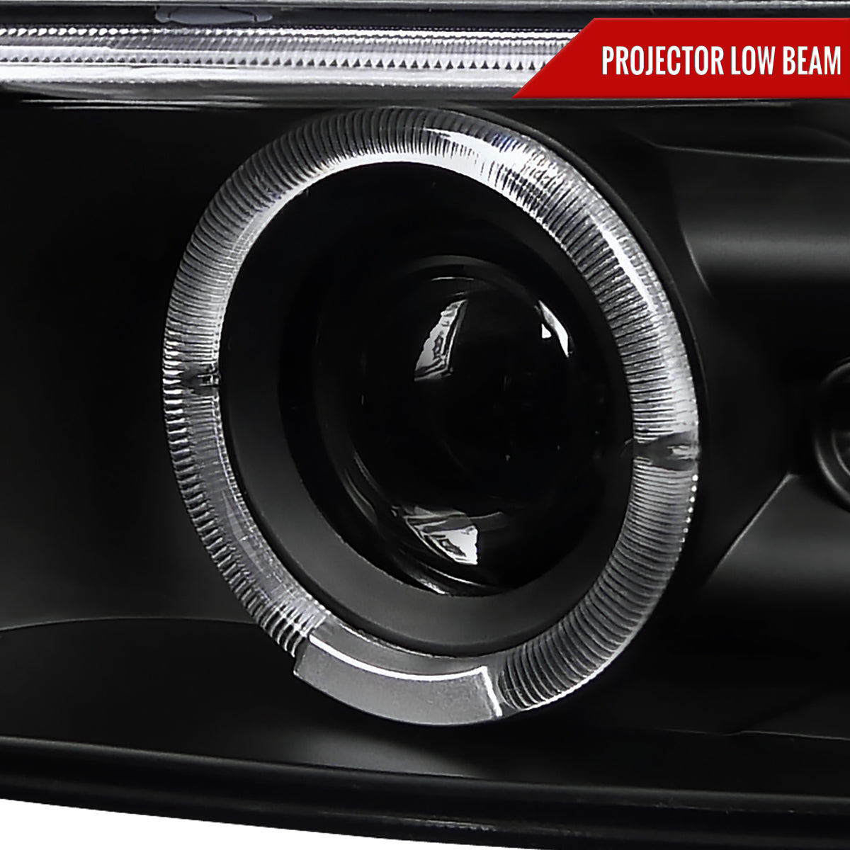1999-2002 Chevrolet Silverado/ 2000-2006 Tahoe Suburban Dual Halo Projector Headlights (Matte Black Housing/Clear Lens)
