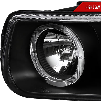 1999-2002 Chevrolet Silverado/ 2000-2006 Tahoe Suburban Dual Halo Projector Headlights (Matte Black Housing/Clear Lens)
