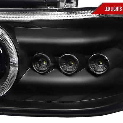 1999-2002 Chevrolet Silverado/ 2000-2006 Tahoe Suburban Dual Halo Projector Headlights (Matte Black Housing/Clear Lens)