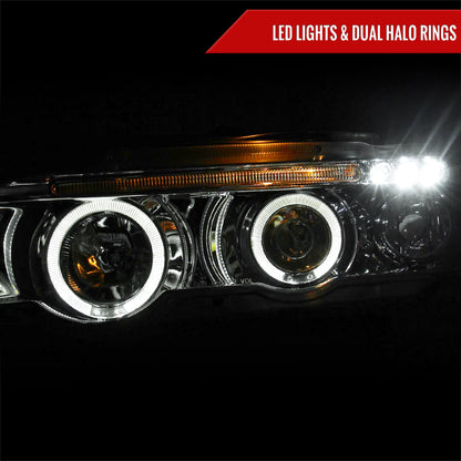 2001-2003 BMW E53 X5 Dual Halo Projector Headlights (Chrome Housing/Clear Lens)