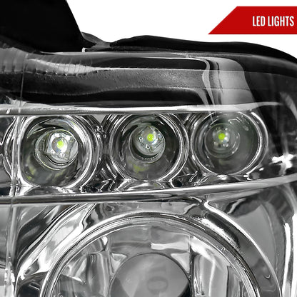 2001-2003 BMW E53 X5 Dual Halo Projector Headlights (Chrome Housing/Clear Lens)