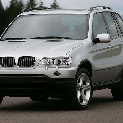 2001-2003 BMW E53 X5 Dual Halo Projector Headlights (Chrome Housing/Clear Lens)