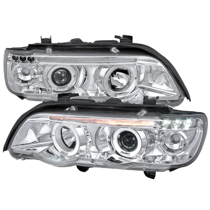 2001-2003 BMW E53 X5 Dual Halo Projector Headlights (Chrome Housing/Clear Lens)