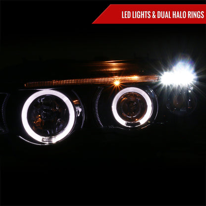 2001-2003 BMW E53 X5 Dual Halo Projector Headlights (Glossy Black Housing/Smoked Lens)