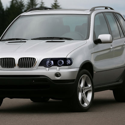 2001-2003 BMW E53 X5 Dual Halo Projector Headlights (Glossy Black Housing/Smoked Lens)