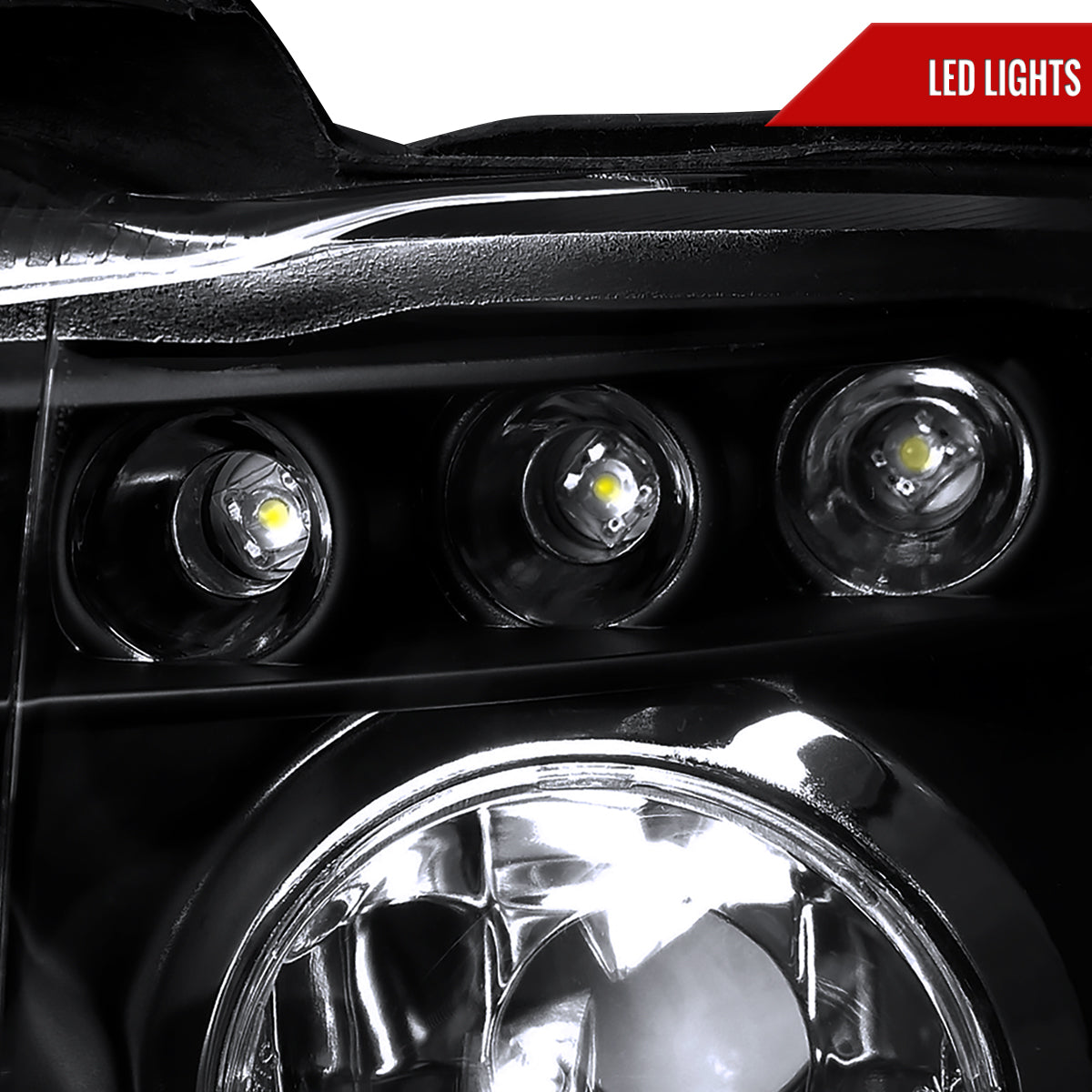 2001-2003 BMW E53 X5 Dual Halo Projector Headlights (Matte Black Housing/Clear Lens)