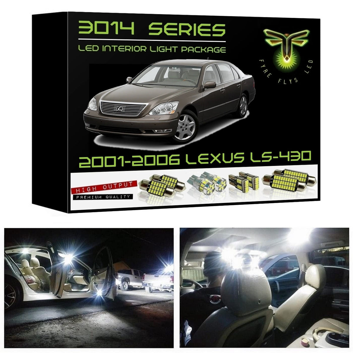 2001-2006 Lexus LS-430 Super Bright 3014 Series LED interior light kit