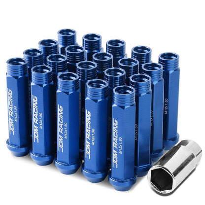 Universal Acorn Style Extended Lug Nuts M12 x 1.5 20pc Blue Aluminum