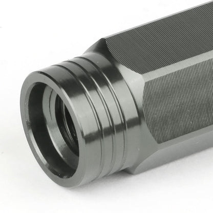 M12 x 1.5 Extended Acorn Lug Nuts 90mm Gun Metal Aluminum 20pc
