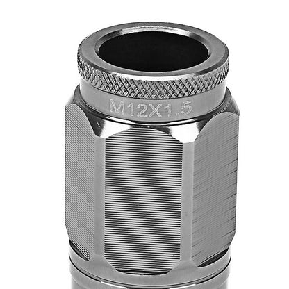 M12 x 1.5 Acorn Style Lug Nuts - Aluminum Gun Metal 16pc + 4 Locks