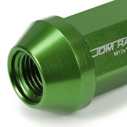 M12 x 1.25 Aluminum Acorn Lug Nuts 35mm Short Closed End Green 20pc