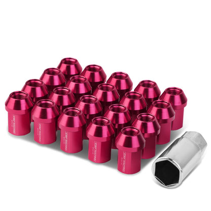 M12 x 1.25 Acorn Style Lug Nuts - 20pc Set Pink Aluminum