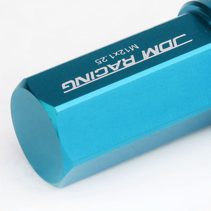Universal Acorn Style Extended Aluminum Lug Nuts M12x1.25 20pc Light Blue