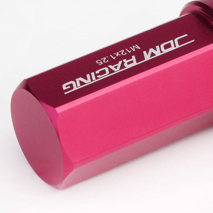 M12 x 1.25 Acorn Style Extended Lug Nuts - Aluminum Pink 20pc