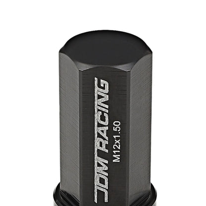 M12 x 1.5 Acorn Style Extended Lug Nuts - Aluminum Black 20pc Set