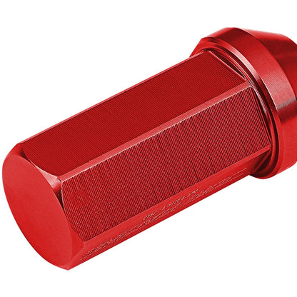 Acorn Style Extended Lug Nuts M12 x 1.5 Red Aluminum 20PCS