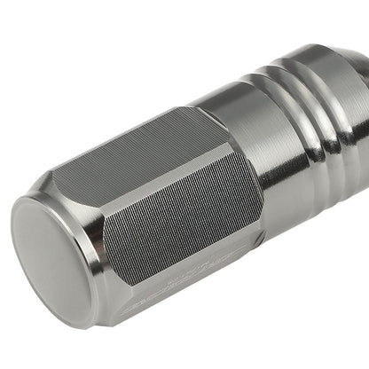 M12 X 1.25 Extended Grooved Shank Lug Nuts 20pc Set - Aluminum