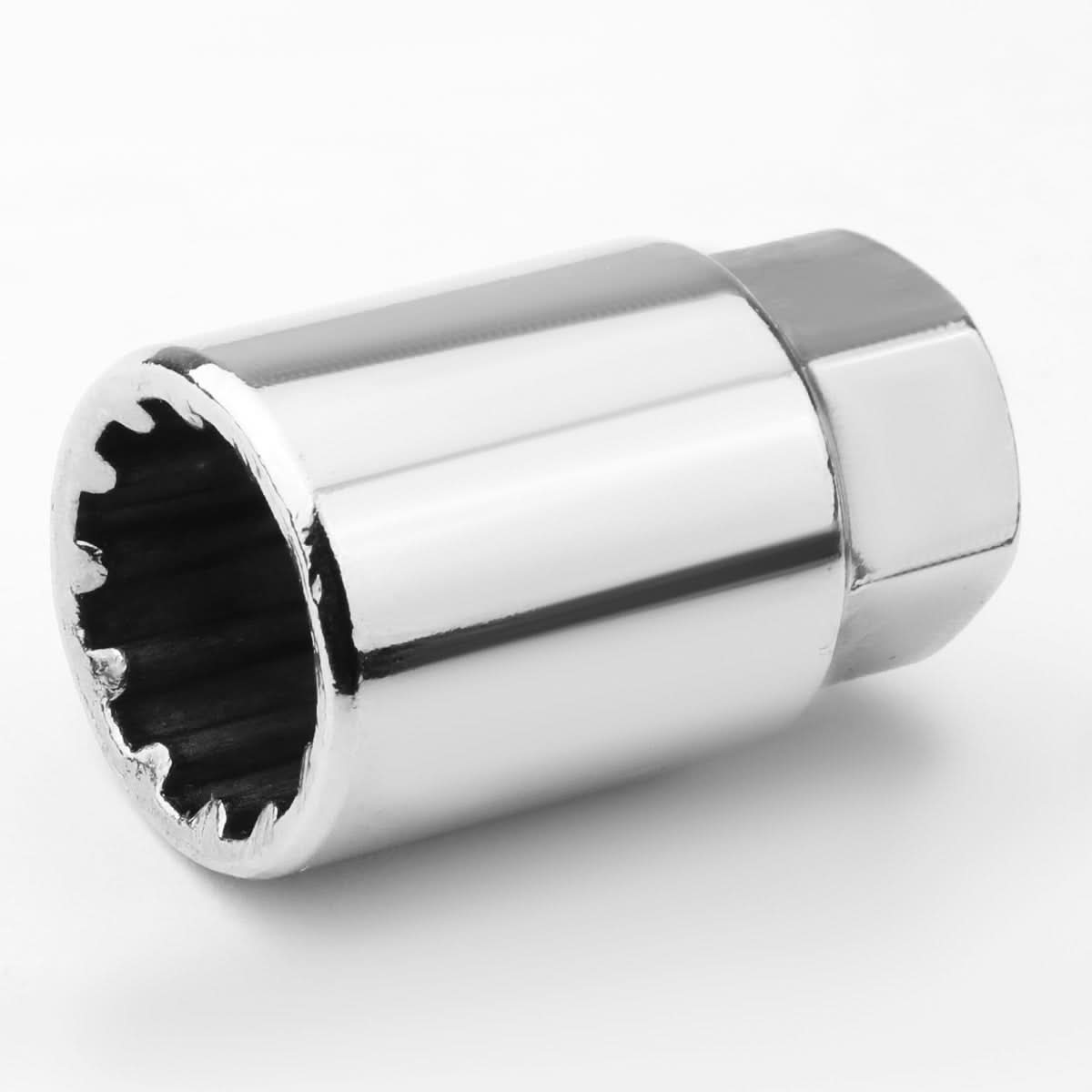 M12 x 1.25 Extended Open End Lug Nuts w/ Locks - Blue Aluminum