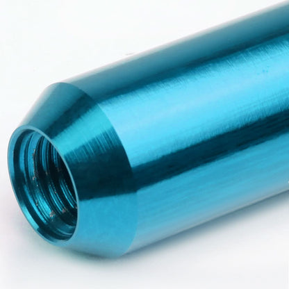 M12 x 1.25 Extended Aluminum Lug Nuts 16pc + 4 Locks Light Blue