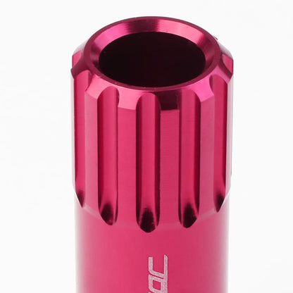 M12 x 1.25 Extended Pink Aluminum Lug Nuts Set - 16 Pcs + 4 Locks