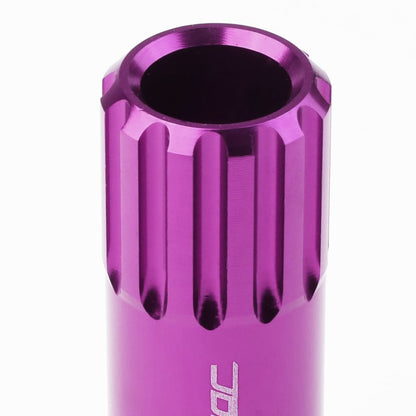 M12 x 1.25 Extended Open End Lug Nuts with Locks - Purple Aluminum