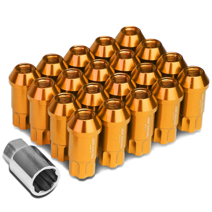 Universal L40 Style Extended Aluminum Lug Nuts M12x1.25 50mm 20pc Orange