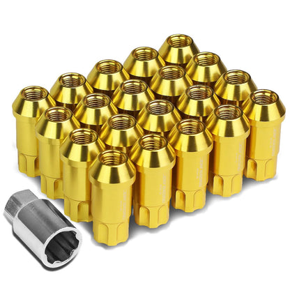 M12 x 1.5 Extended L40 Style Lug Nuts 20pc Set with Locks - Aluminum